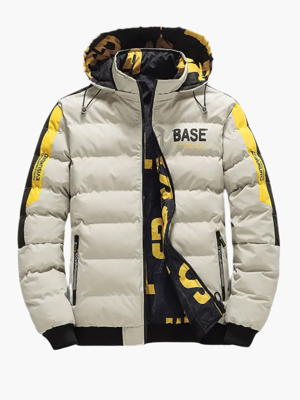 Men's Puffer Jacket – Quilted Design with Regular Fit and Adjustable Hood