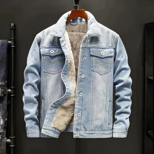 Alexander – Sherpa-lined Denim Jacket with Front Button Closure
