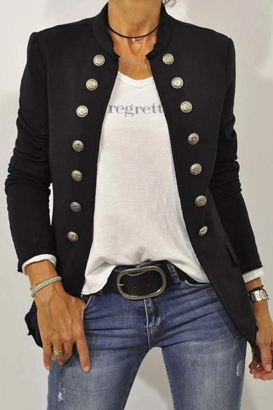 Isolde – Slim Fit Women's Blazer with Wool Feel and Stand Collar