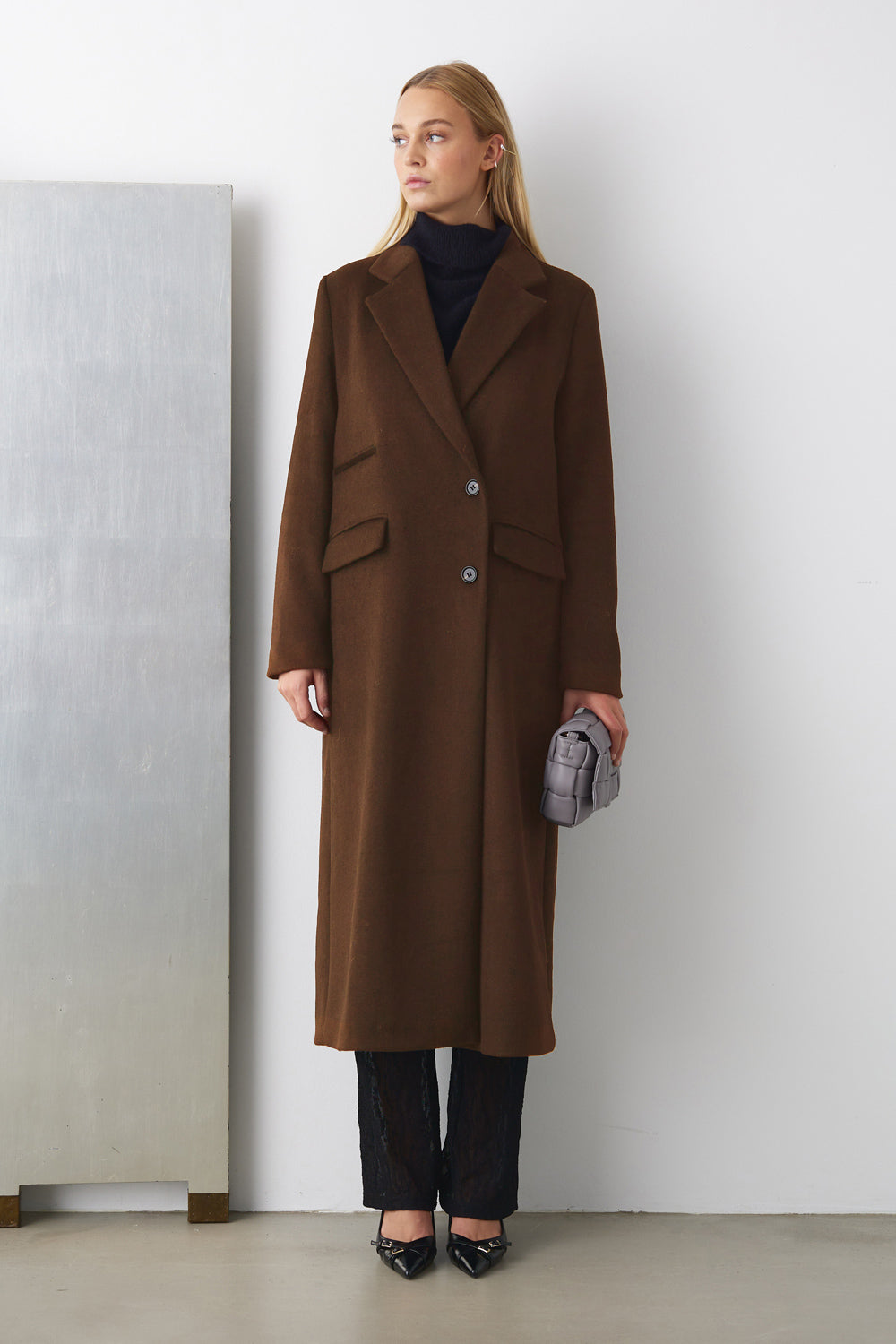 Berit Warm Women's Coat – Mid-length Coat in Chocolate