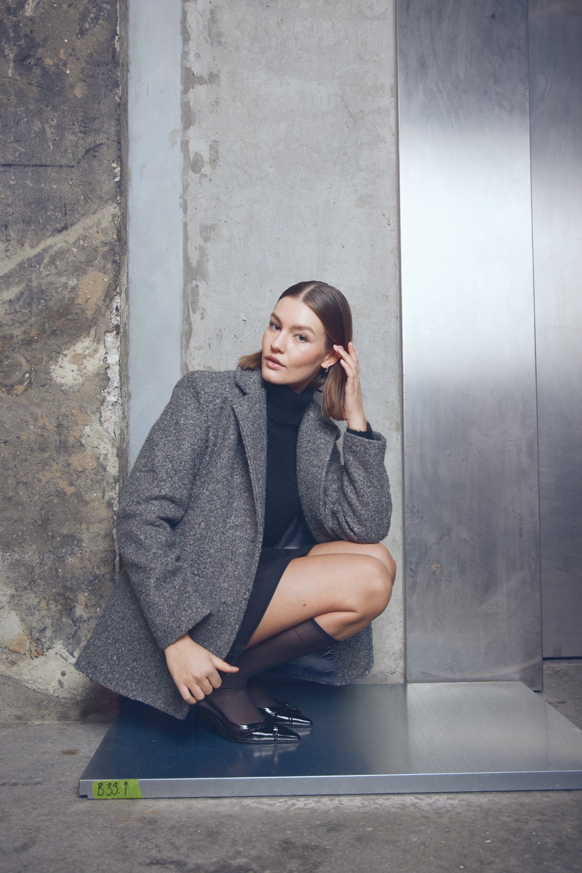 Desirée Damkavaj – Jetgrå Dobbeltradet Blazer