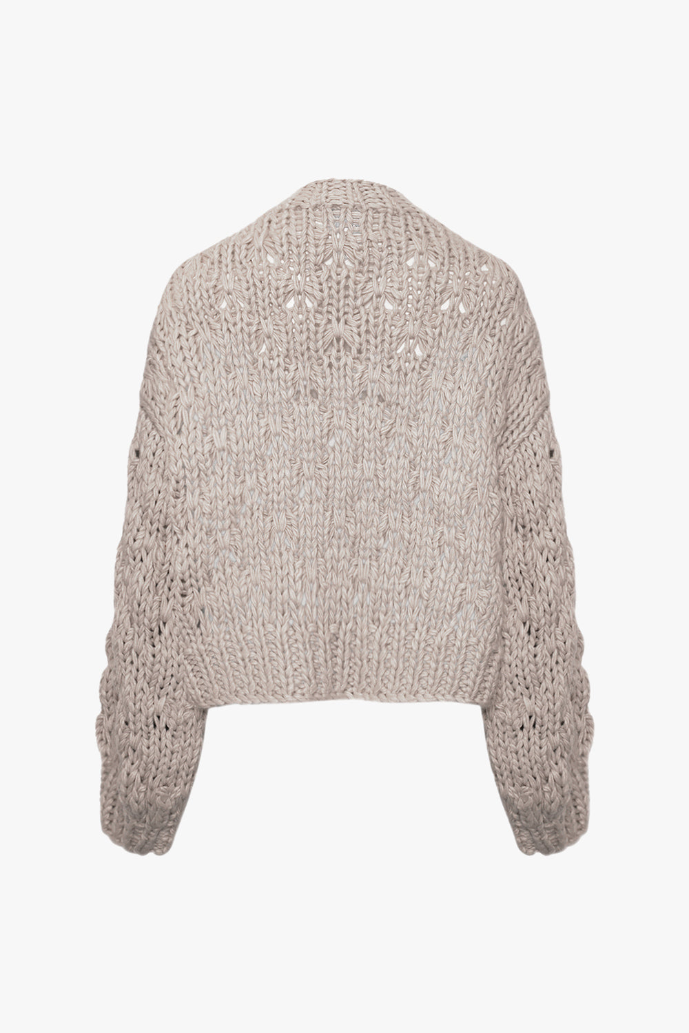 Dagmar Strikket Cardigan – Klassisk Damecardigan i Grå Sand til Efterår & Vinter