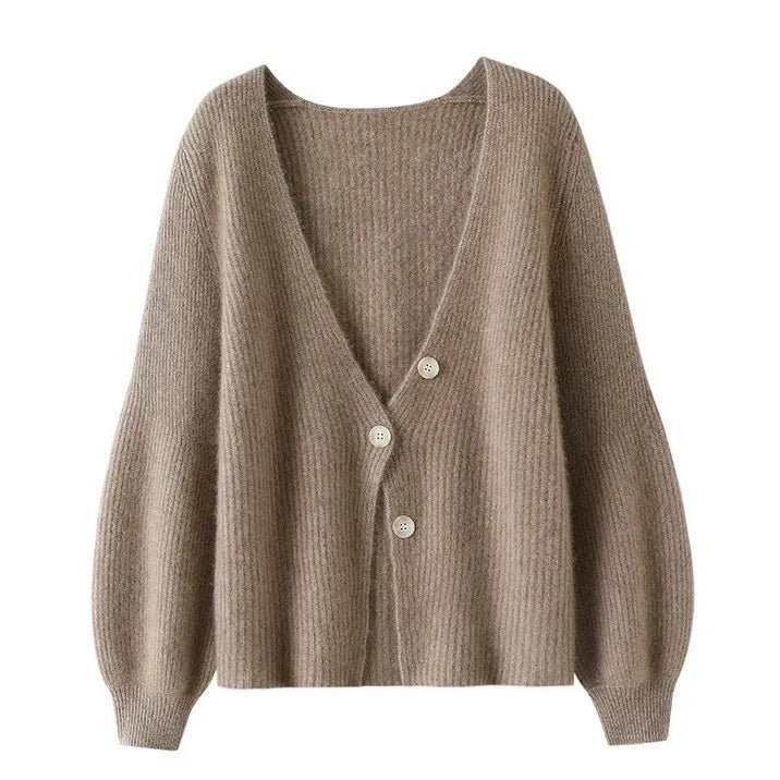 Agnira – Knitted Cardigan for Women with Long Sleeves and Soft Ribbed Texture