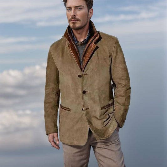 Jhonny | Vintage leather-like coat with structured fit