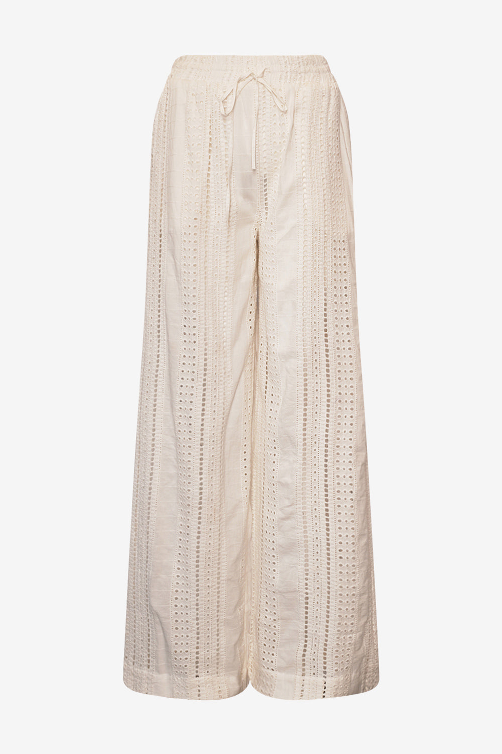 Valencia | Classic Lace Pants in White Cotton