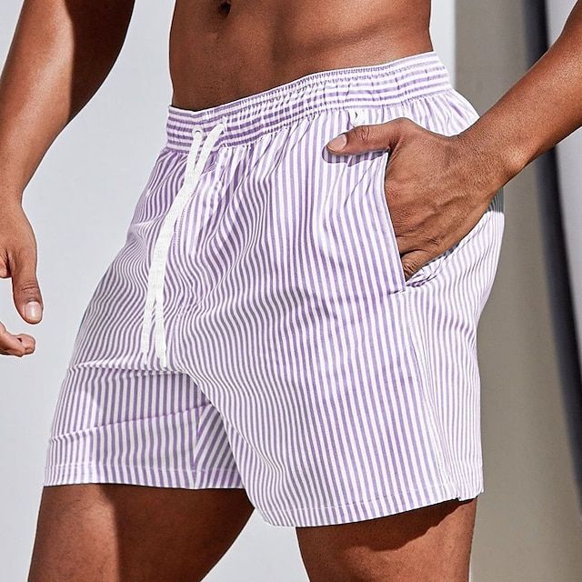 Marino | Classic Striped Cotton Swim Shorts