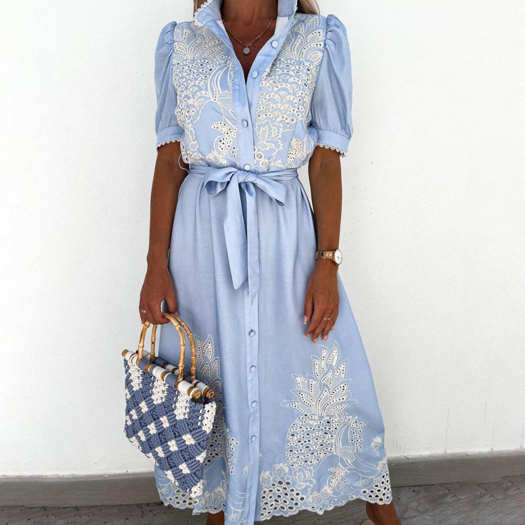 Elyna | Elegant Maxi Dress in 100% Cotton