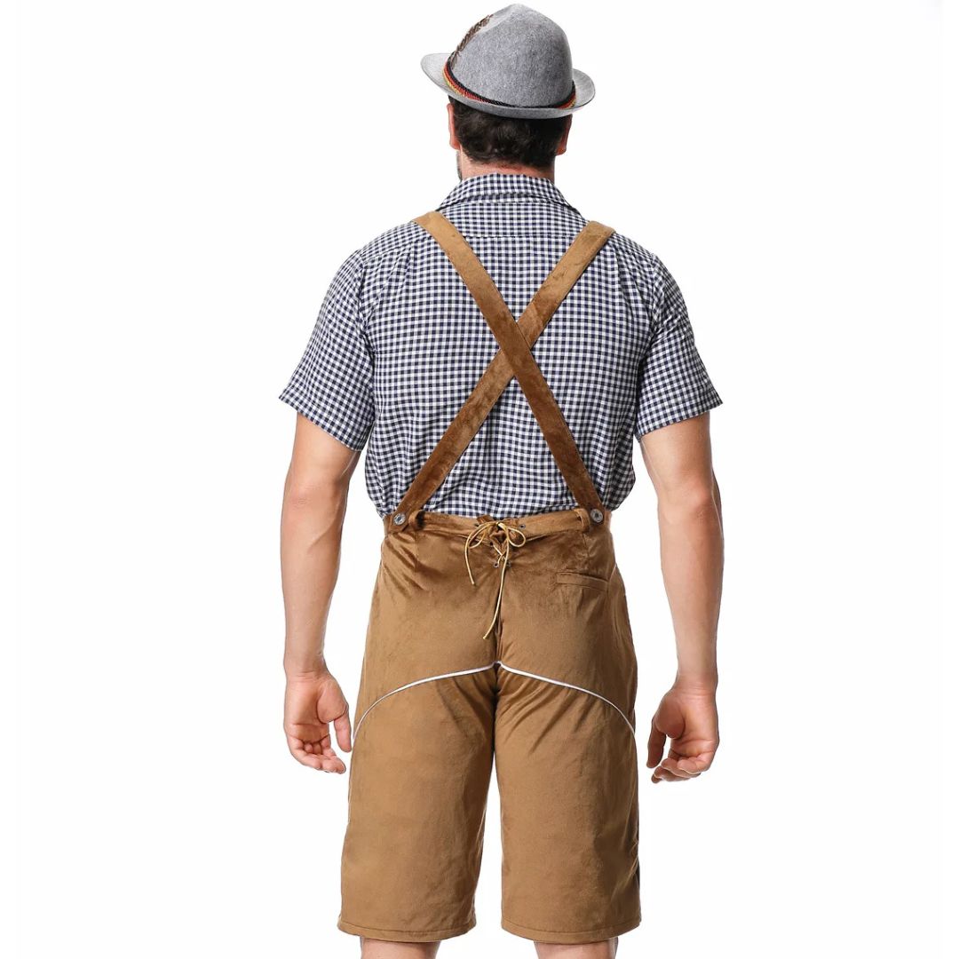 Herrens Oktoberfest Lädershorts – Bayersk Festivaloutfit