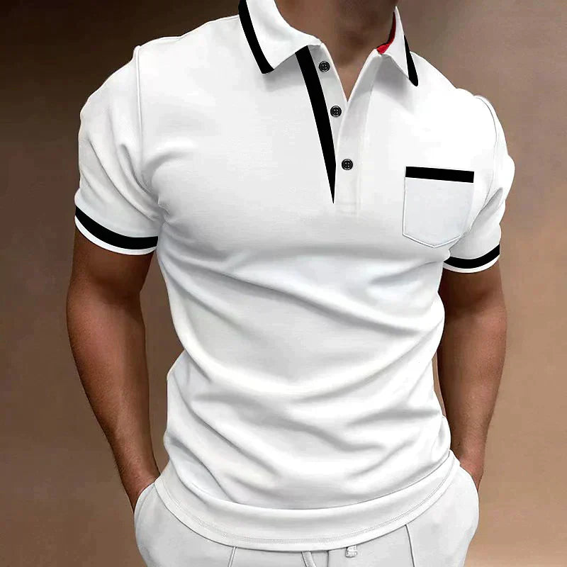 Oskar | Slim Fit polo sweater with contrast edge