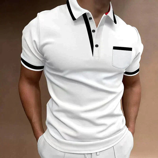 Oskar | Slim Fit polo sweater with contrast edge