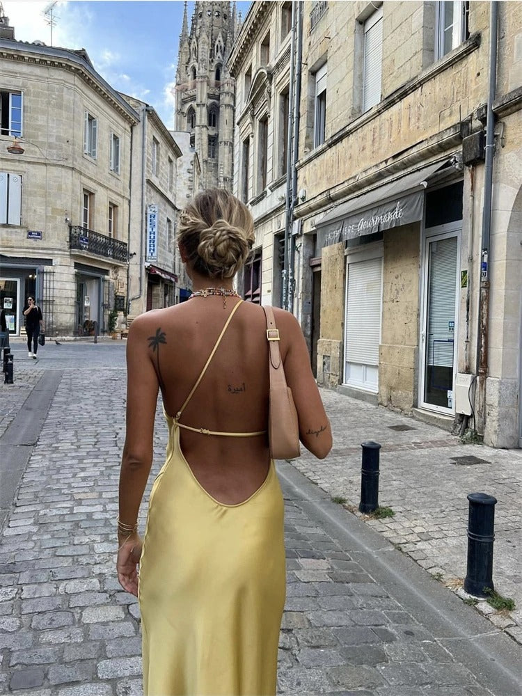 Soléna Midi Dress | Sensual Elegance in Radiant Yellow