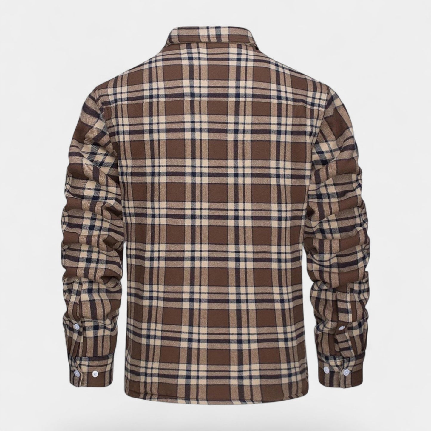 Norrskenberg™ – Checked Flannel Shirt with Fleece Lining for Men | Perfect as Overshirt & Layer under Winter Jacket