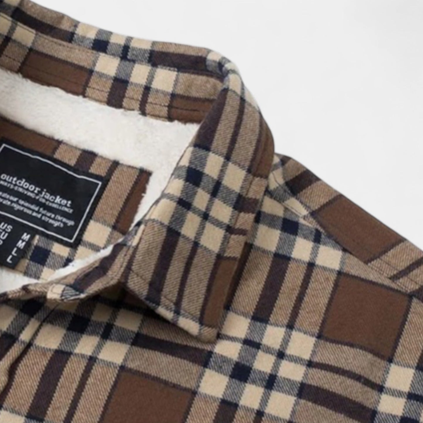 Norrskenberg™ – Checked Flannel Shirt with Fleece Lining for Men | Perfect as Overshirt & Layer under Winter Jacket