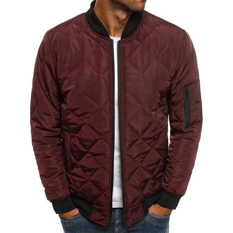 Noxford™ | Quiltad Herr Bomberjacka | Lättvadderad &amp; Vindtät Tunn Jacka För Vardag och Outdoor