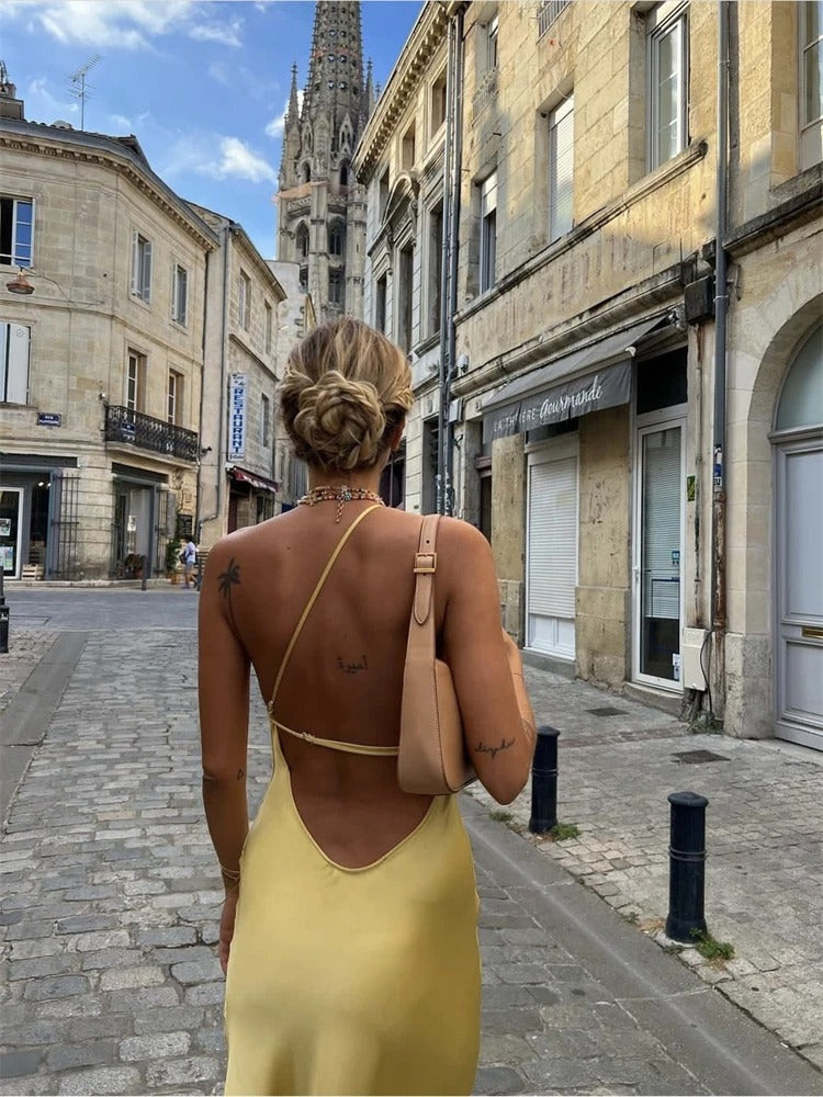 Soléna Midi Dress | Sensual Elegance in Radiant Yellow