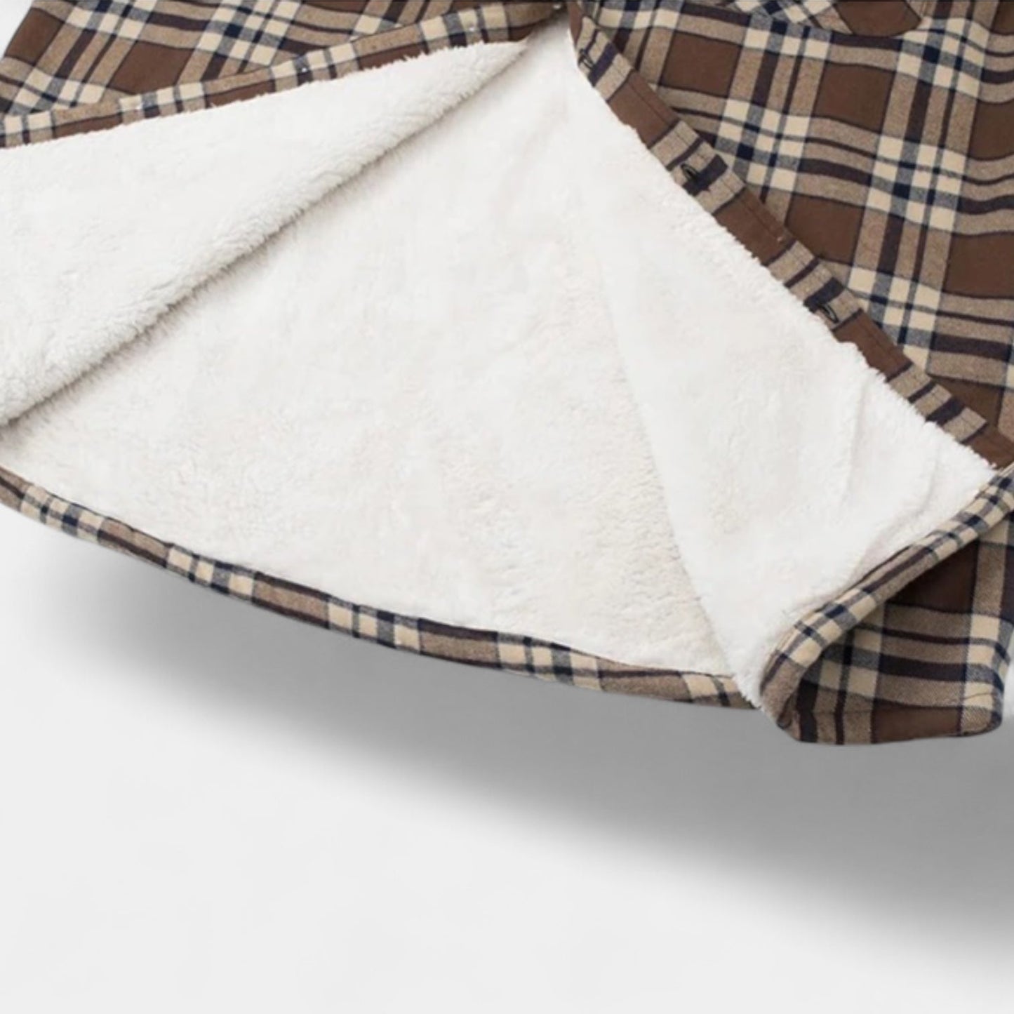 Norrskenberg™ – Checked Flannel Shirt with Fleece Lining for Men | Perfect as Overshirt & Layer under Winter Jacket