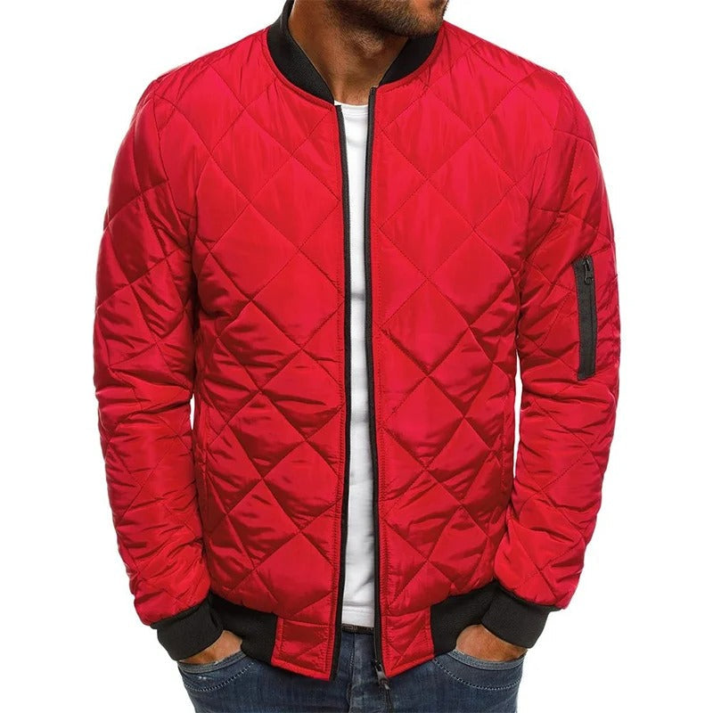Noxford™ | Quiltad Herr Bomberjacka | Lättvadderad &amp; Vindtät Tunn Jacka För Vardag och Outdoor