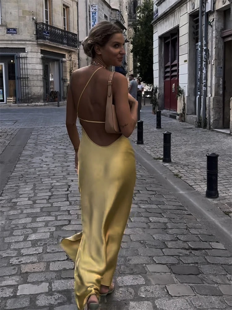Soléna Midi Dress | Sensual Elegance in Radiant Yellow