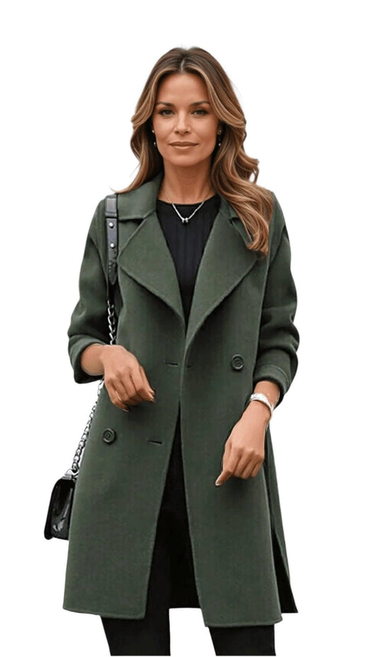Telma | Dobbeltradet trenchcoat med skåret revers