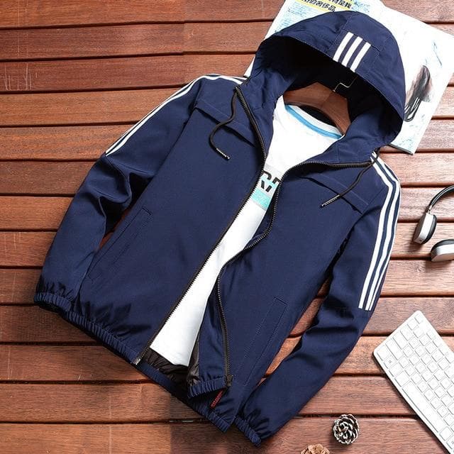 Melker – Relaxed Men's Sports Jacket with Hood and Full Zipper
