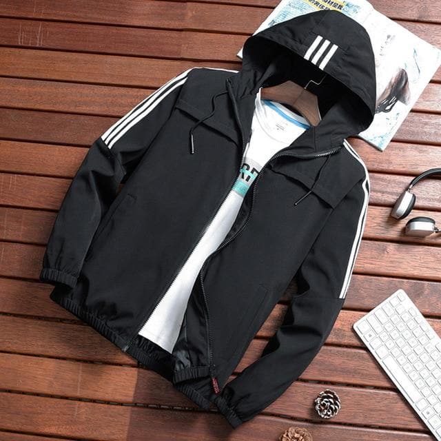 Melker – Relaxed Men's Sports Jacket with Hood and Full Zipper