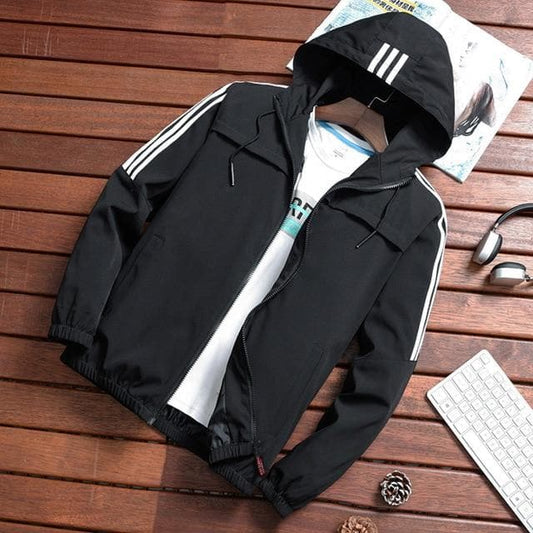 Melker – Relaxed Men's Sports Jacket with Hood and Full Zipper