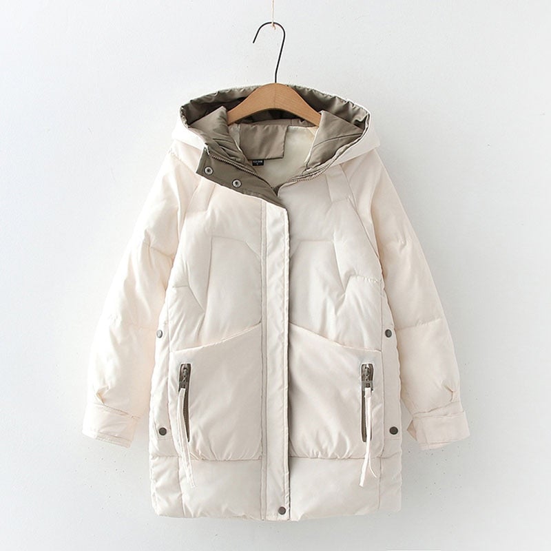 Evelina – Stylish Women's Winter Jacket with Hood in Quilted Cotton and Polyester