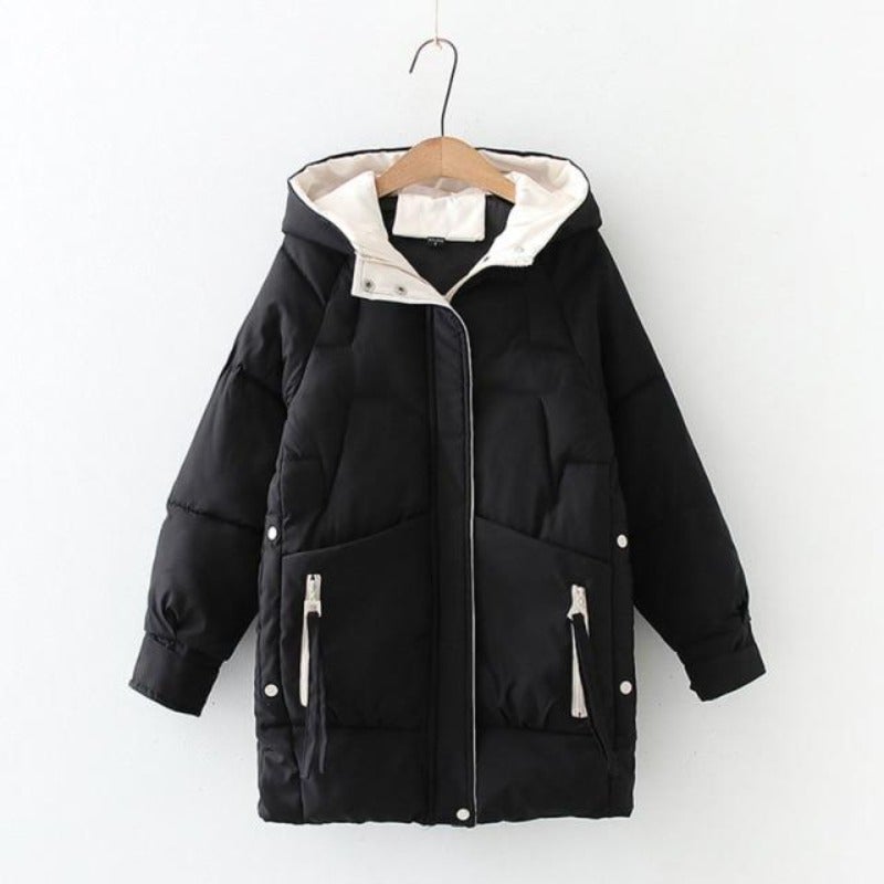 Evelina – Stylish Women's Winter Jacket with Hood in Quilted Cotton and Polyester