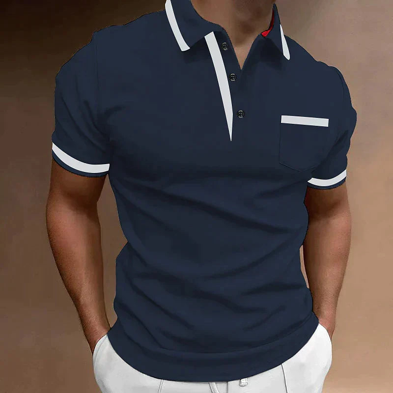 Oskar | Slim Fit polo sweater with contrast edge