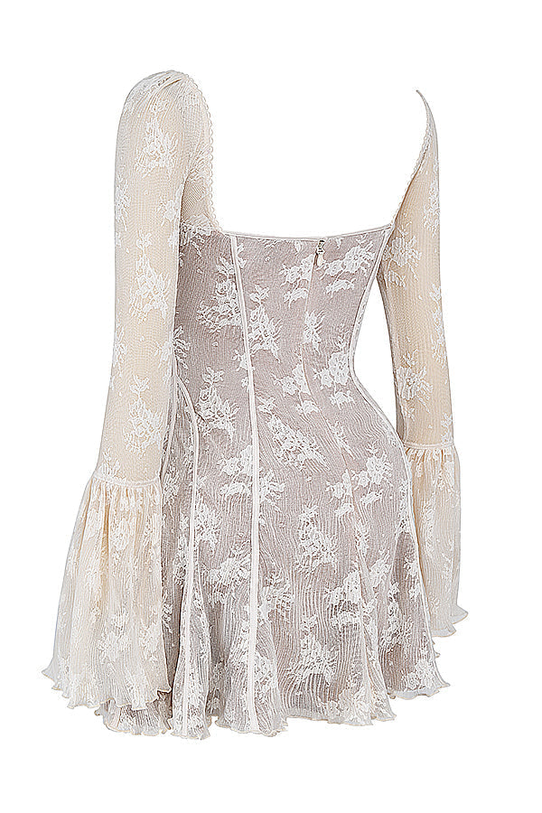 Vivienne | Vintage korsetkjole i cremefarvet blonder