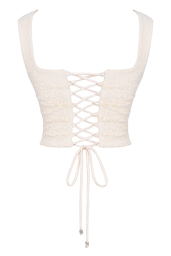 Celestine | Vintage Lace Corset with Matching Maxi Skirt
