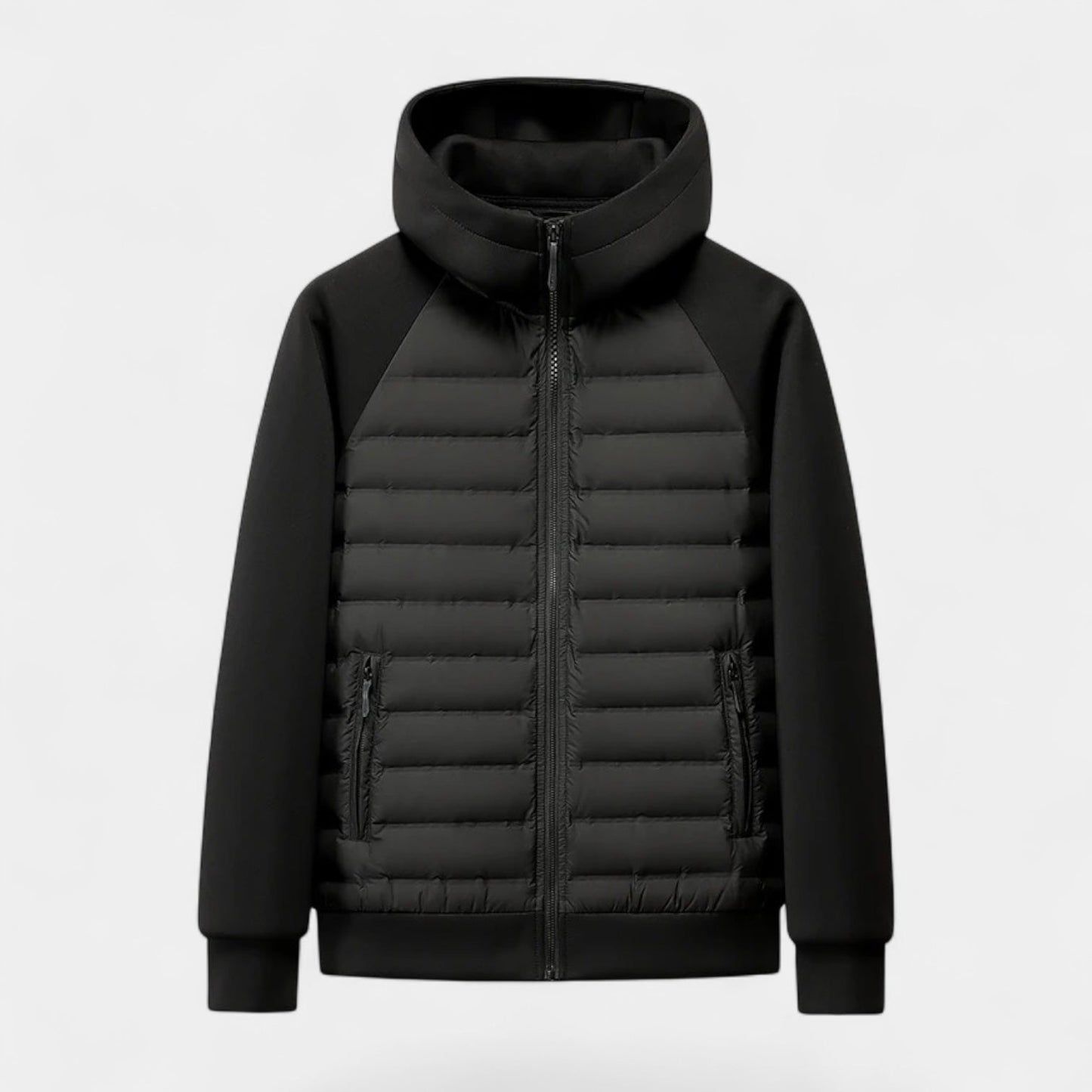 Fredrik | Men's Lightweight Down Jacket – Softshell Puffer with Hood