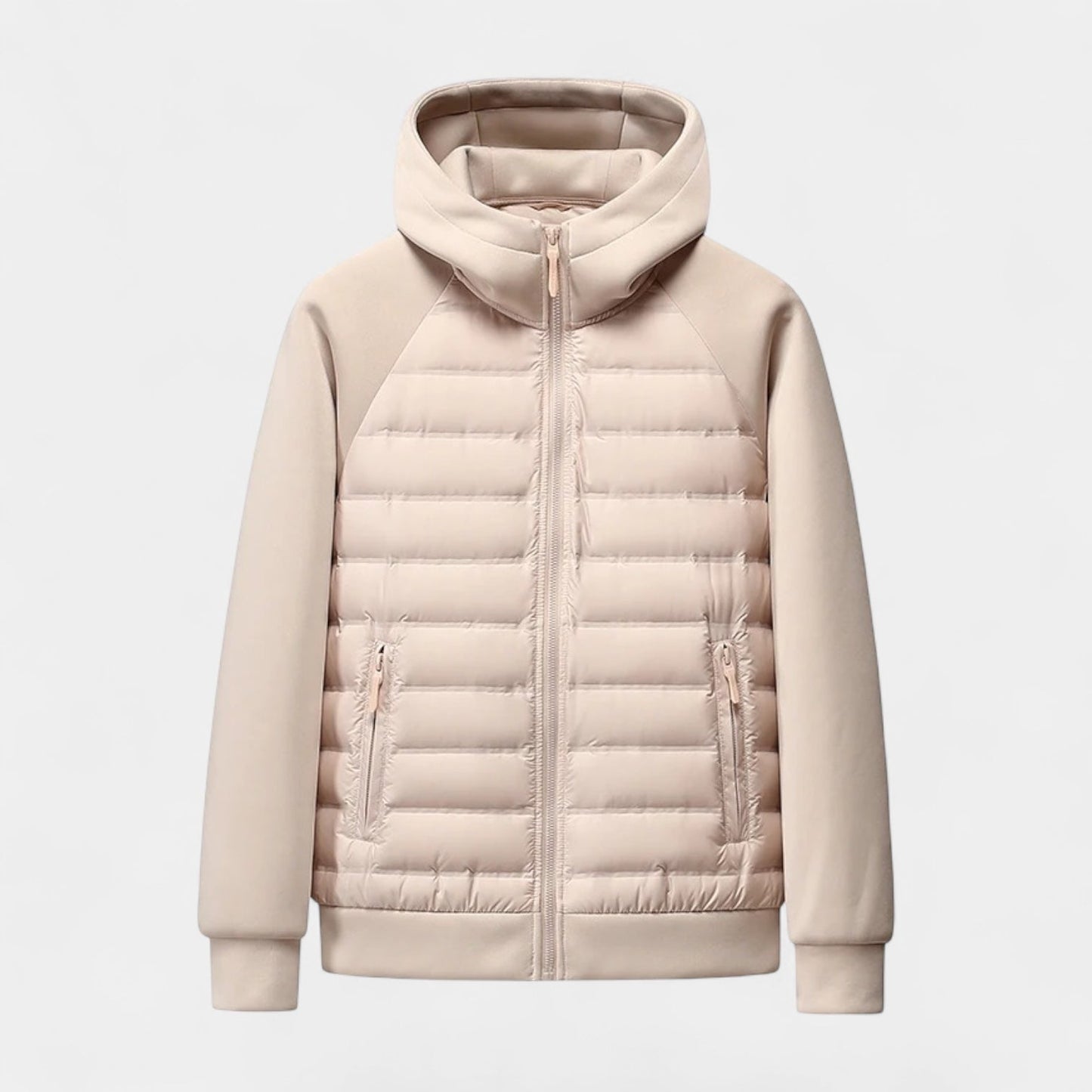Fredrik | Men's Lightweight Down Jacket – Softshell Puffer with Hood