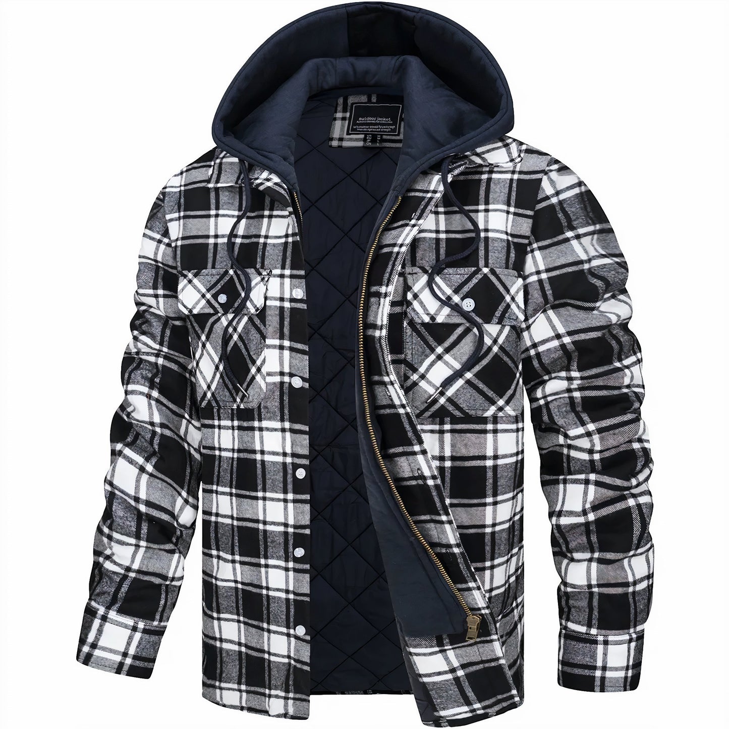 Logan™ | Light Quilted Jacket Men with Hood & Flannel Style | Perfect for Cool Evenings & Outdoor