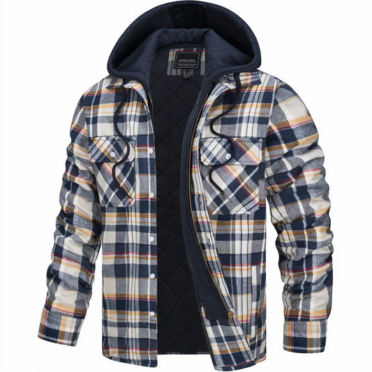 Logan™ | Light Quilted Jacket Men with Hood & Flannel Style | Perfect for Cool Evenings & Outdoor