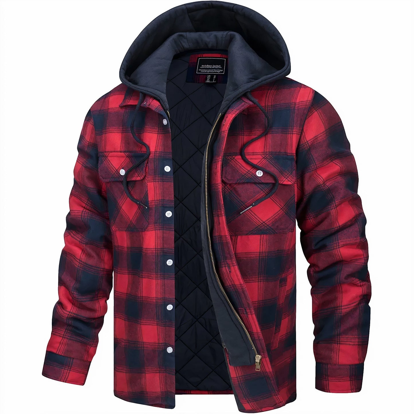 Logan™ | Light Quilted Jacket Men with Hood & Flannel Style | Perfect for Cool Evenings & Outdoor
