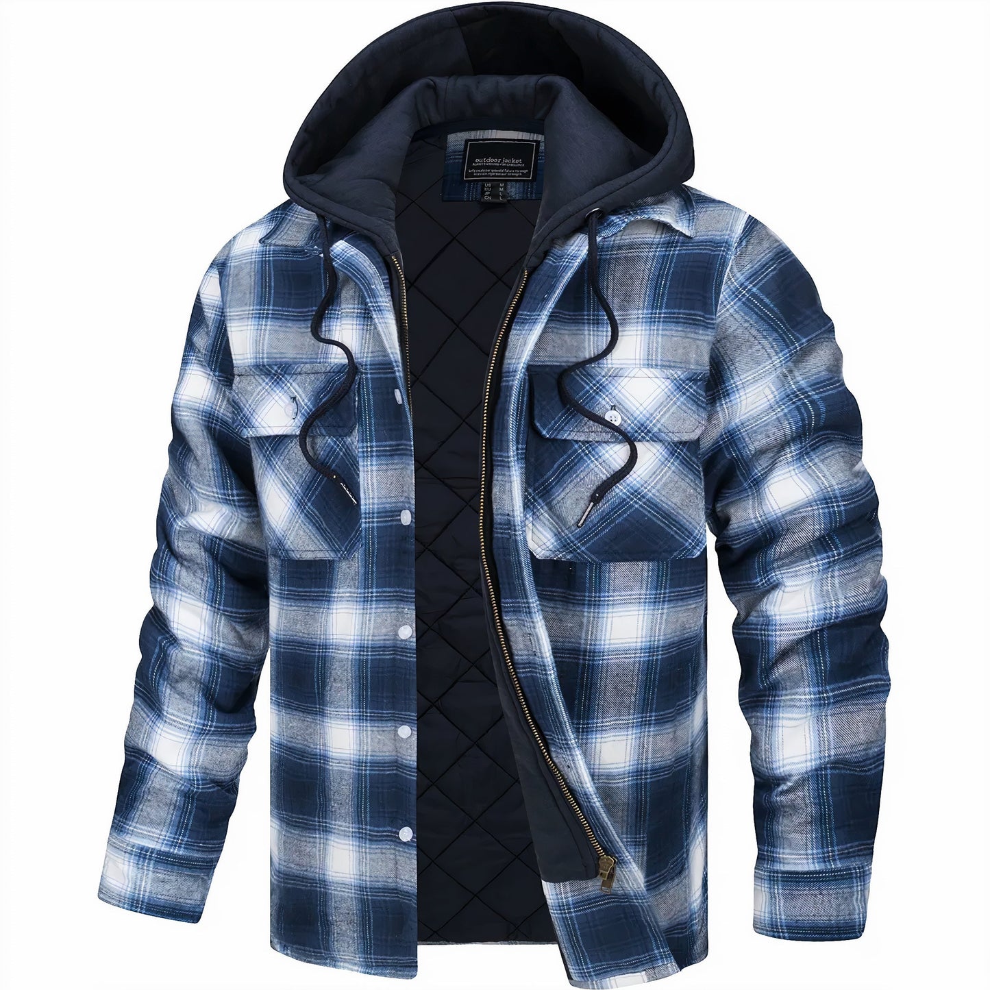Logan™ | Light Quilted Jacket Men with Hood & Flannel Style | Perfect for Cool Evenings & Outdoor