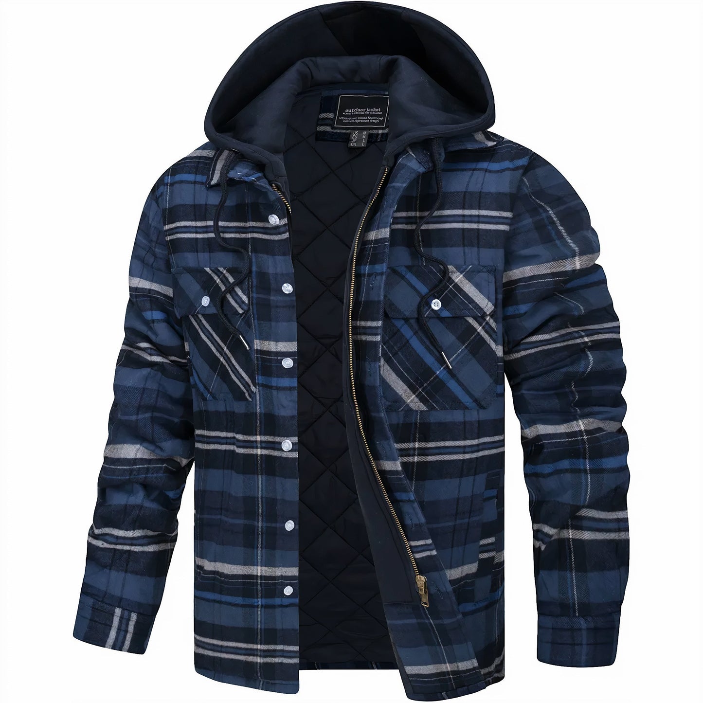 Logan™ | Light Quilted Jacket Men with Hood & Flannel Style | Perfect for Cool Evenings & Outdoor