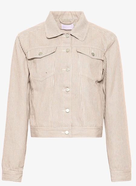 Josefin Sawyer Jacka Beige/Vit – Trendigt och Lätt Damytterplagg