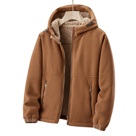 Erik | Warm fleece jacket with hood and zippered pockets
