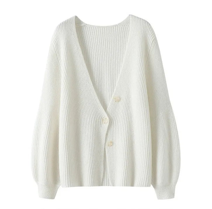 Agnira – Knitted Cardigan for Women with Long Sleeves and Soft Ribbed Texture