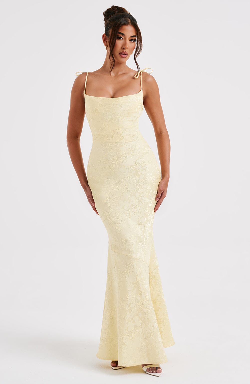 Whitney Maxi Dress – Romantic Silhouette in Lemon Blossom