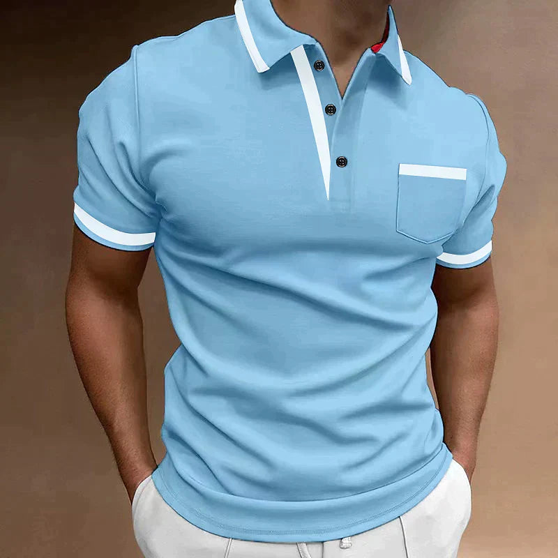 Oskar | Slim Fit polo sweater with contrast edge