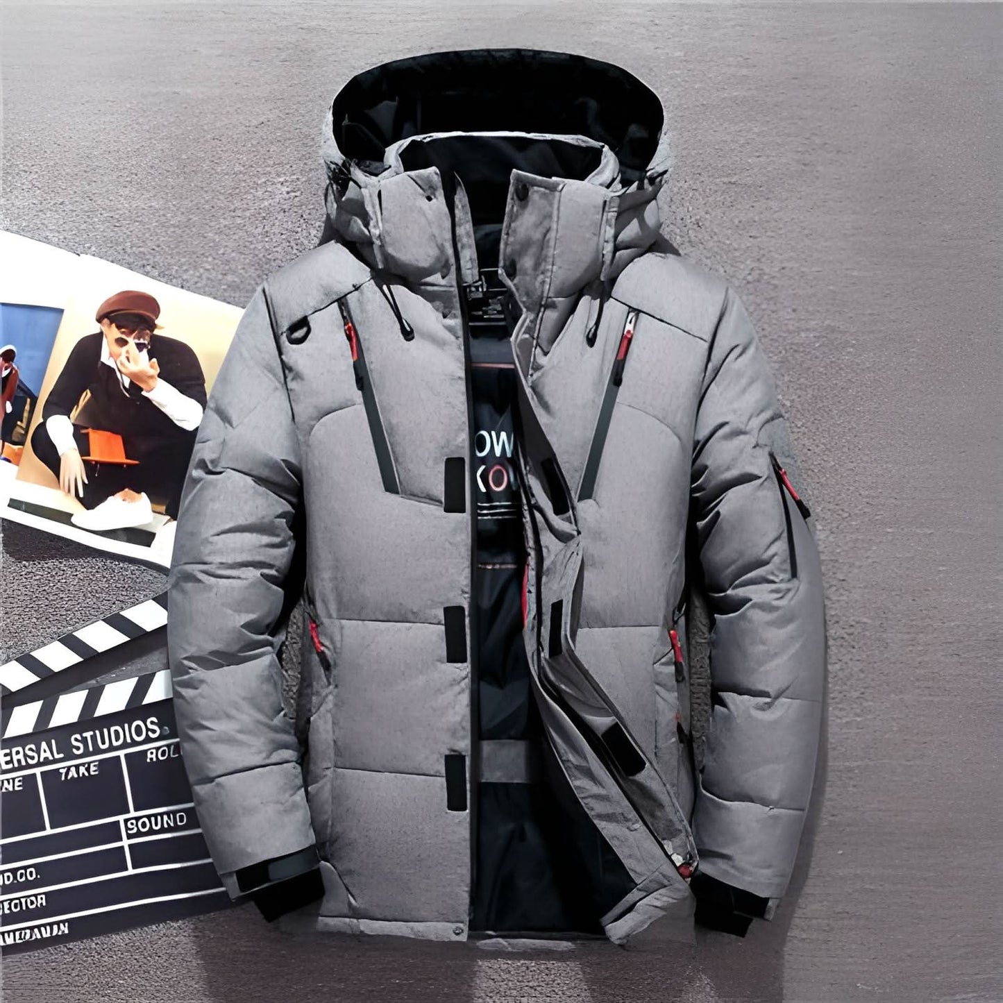 Puffer jacket for men – insulated, padded with hood and pockets