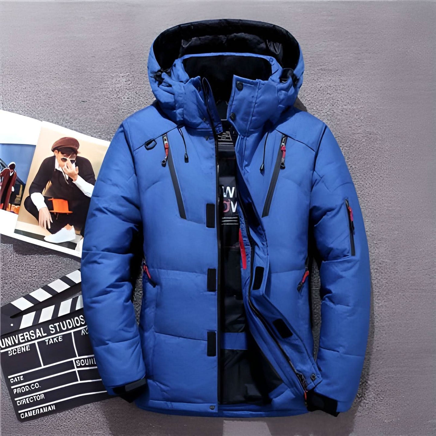 Puffer jacket for men – insulated, padded with hood and pockets